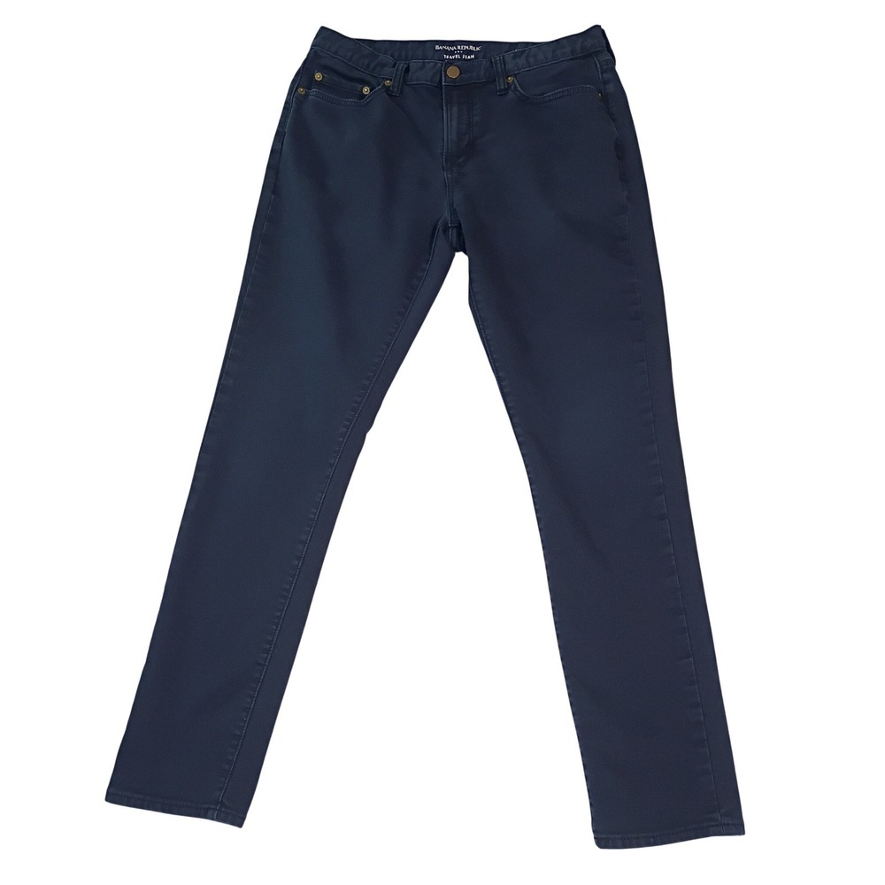 Banana Republic Travel Jean Mens 31x32 Athletic Fit Navy Blue Stretch Pants